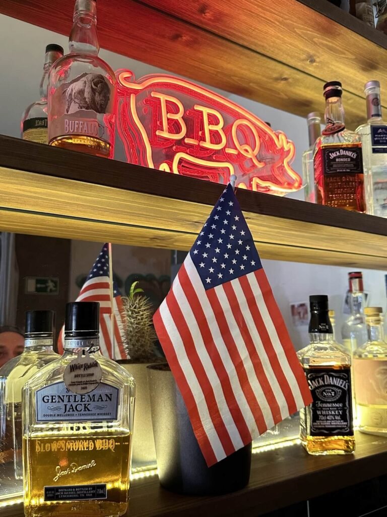 American Flag And Bbq Led - Alexs Slow Smoked Bbq